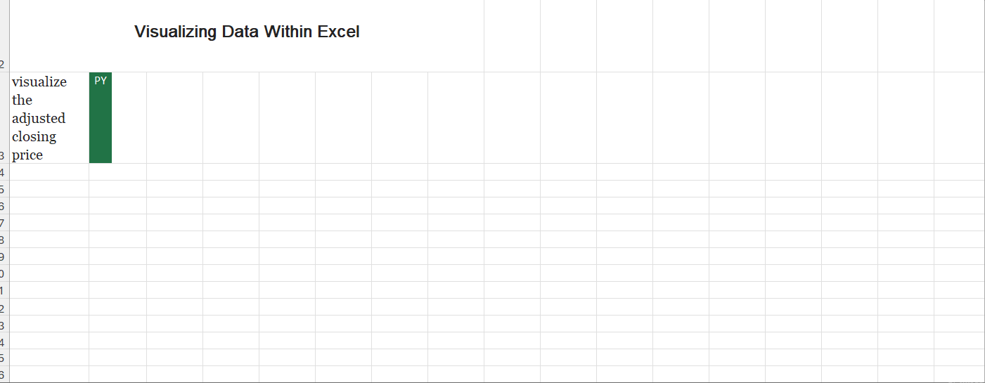 Visualizing data within Excel