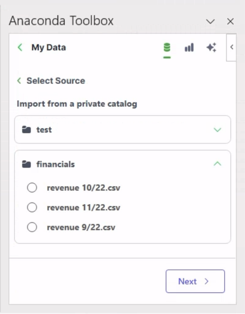 Anaconda Toolbox CSV import