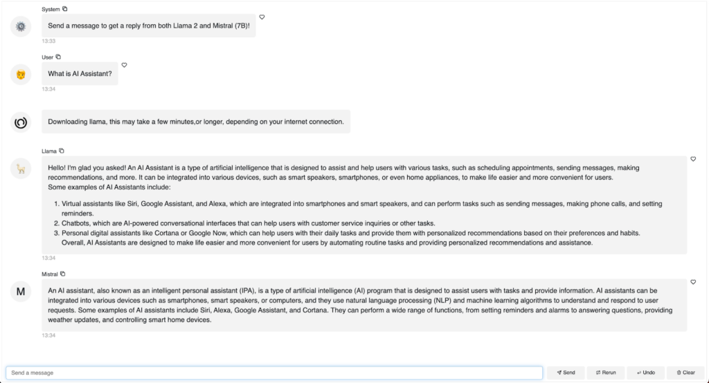 Mistral chat interface 2